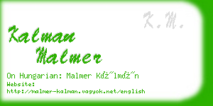 kalman malmer business card